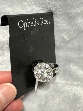 Ophelia Roe Silver-Tone Crystal Cluster Ring - Silver